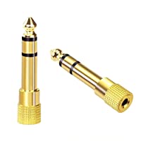 VCE Adaptador de Audio Jack 6.35 a 3.5mm- Convertidor de Jack a Mini Jack 6.35mm a 3.5mm Macho a Hembra para Auriculares…